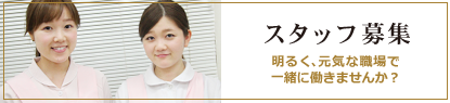 スタッフ募集 明るく、元気な職場で 一緒に働きませんか？
